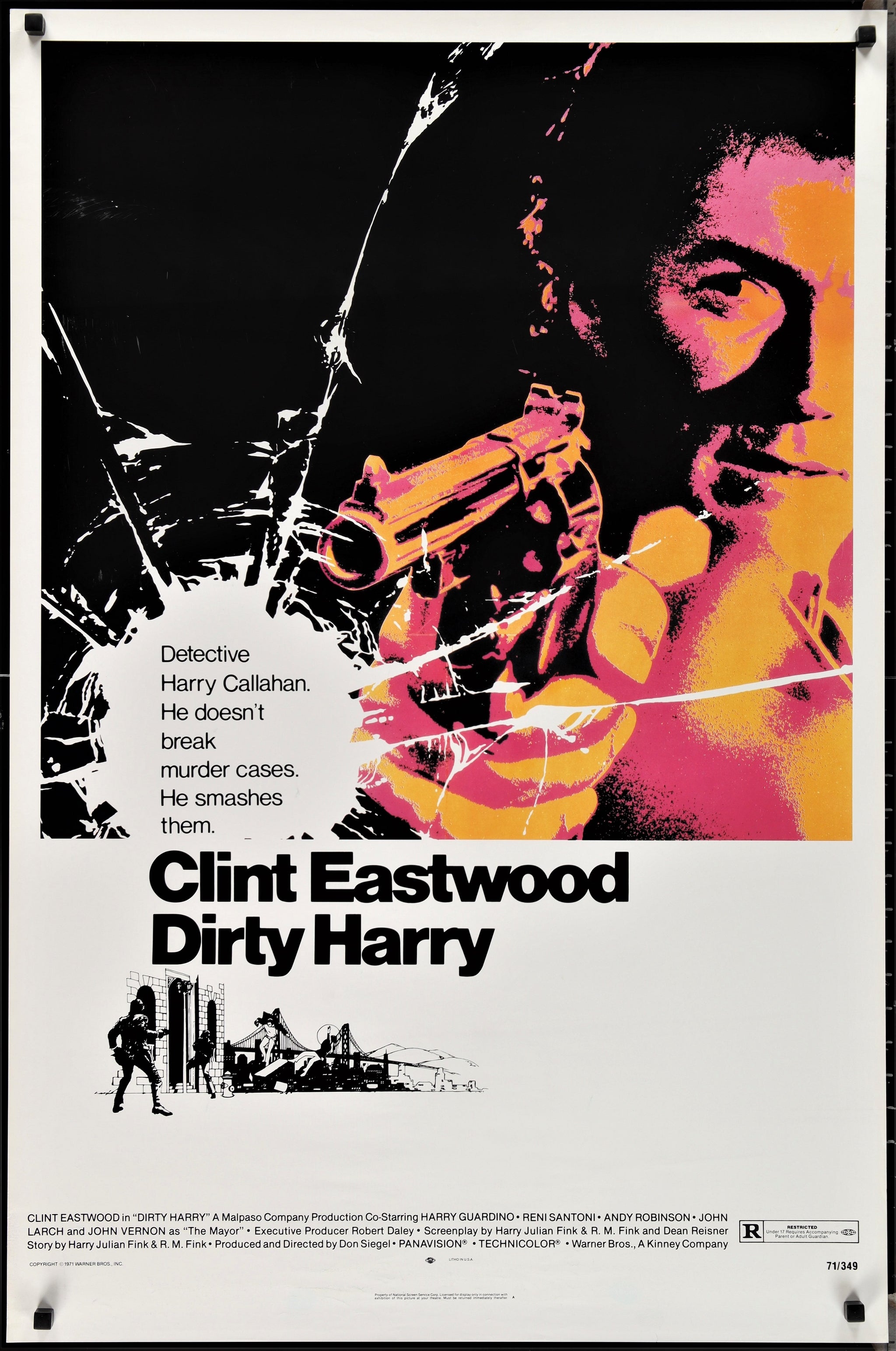 Authentic Vintage Poster  Dirty Harry- French Release