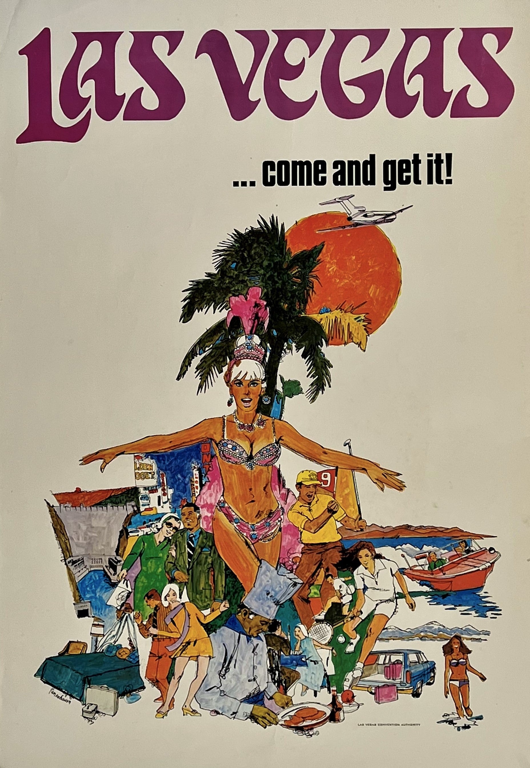 Visit Las Vegas- National Airlines - Authentic Vintage Poster