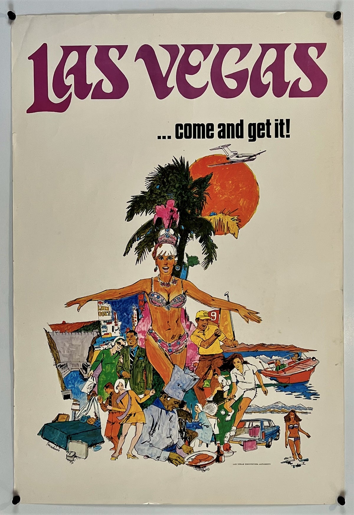 Visit Las Vegas- National Airlines - Authentic Vintage Poster