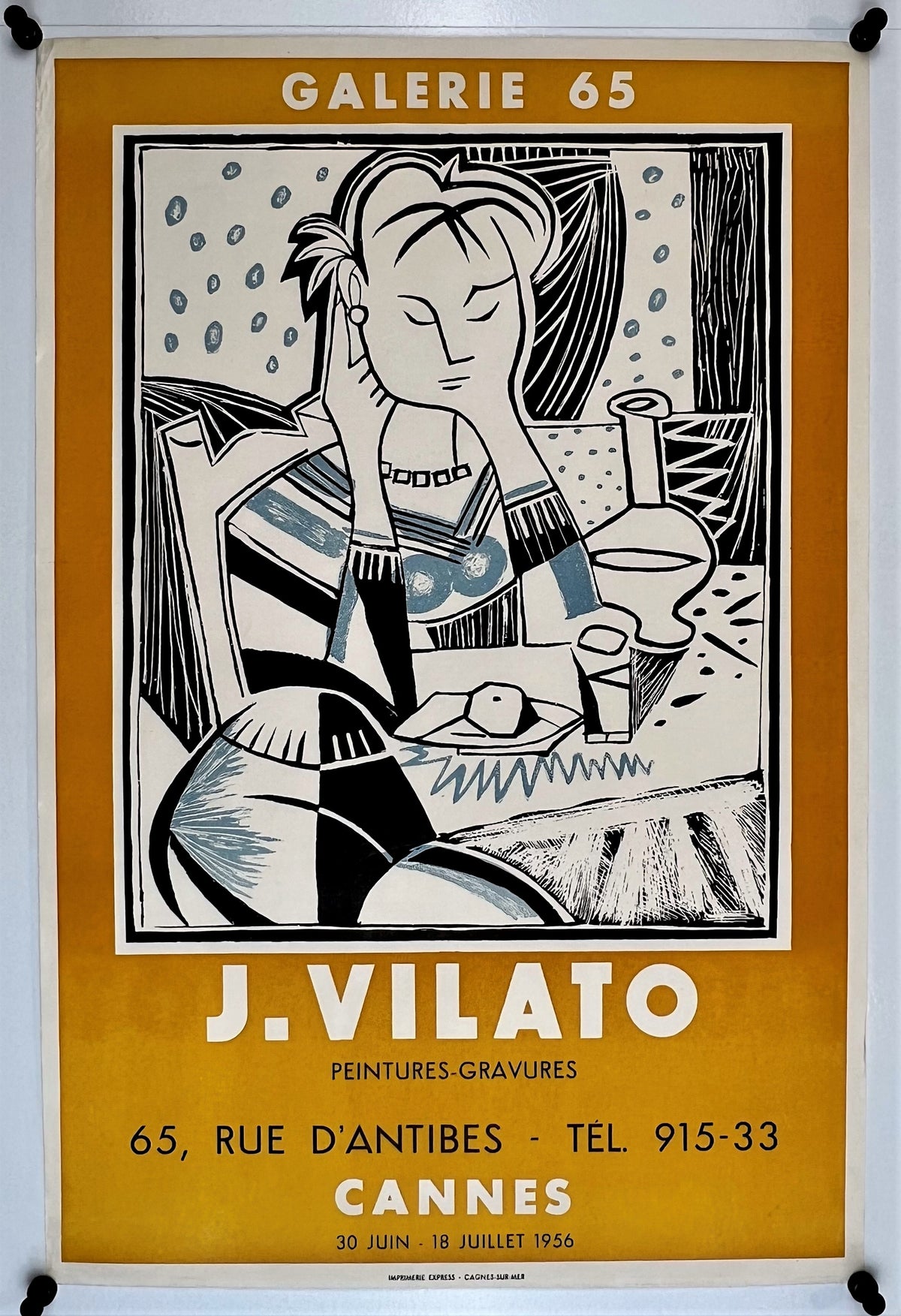J. Vilato Exhibition- Galerie 65 - Authentic Vintage Poster