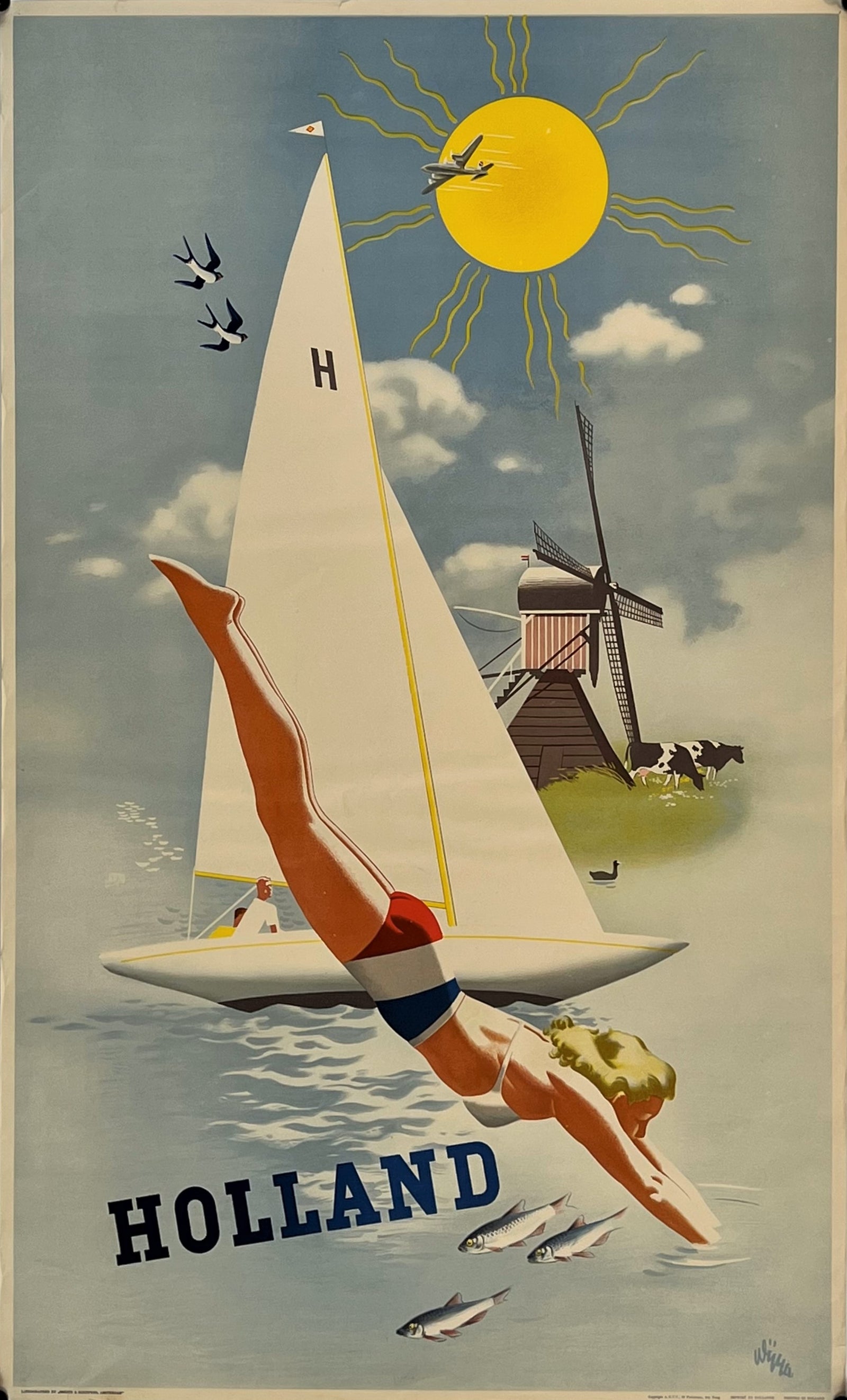 Dutch Vacation- Holland - Authentic Vintage Poster