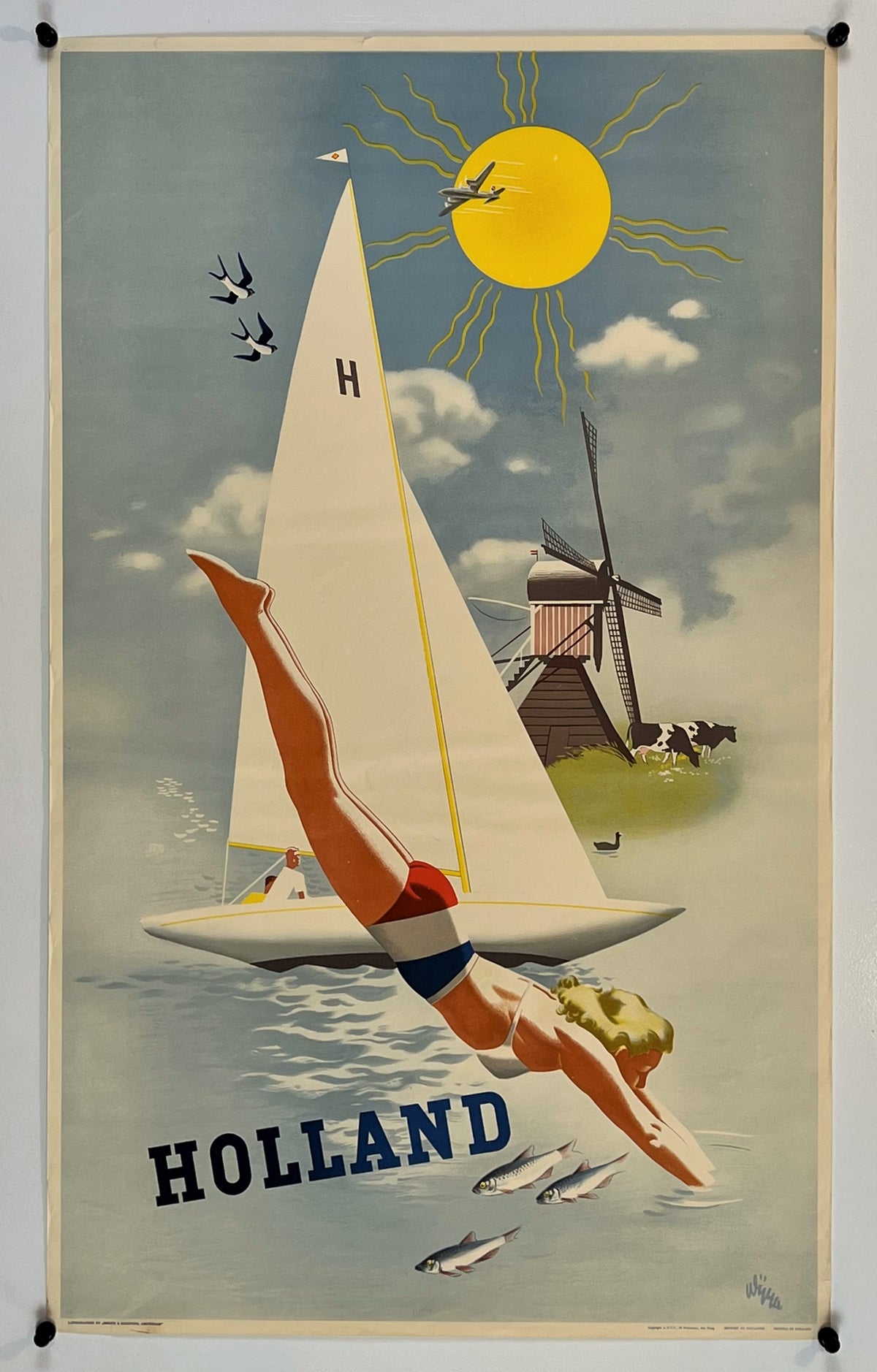 Dutch Vacation- Holland - Authentic Vintage Poster