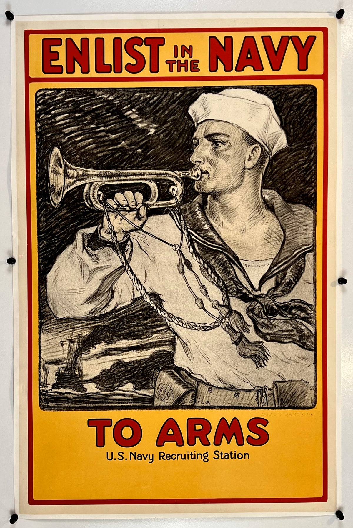 Enlist in the US Navy - Authentic Vintage Poster