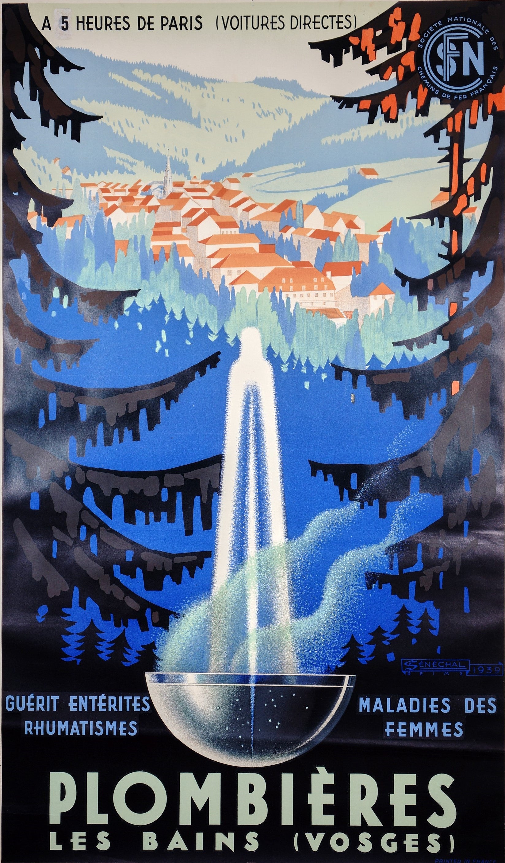 Plombieres Les Bains - Authentic Vintage Poster