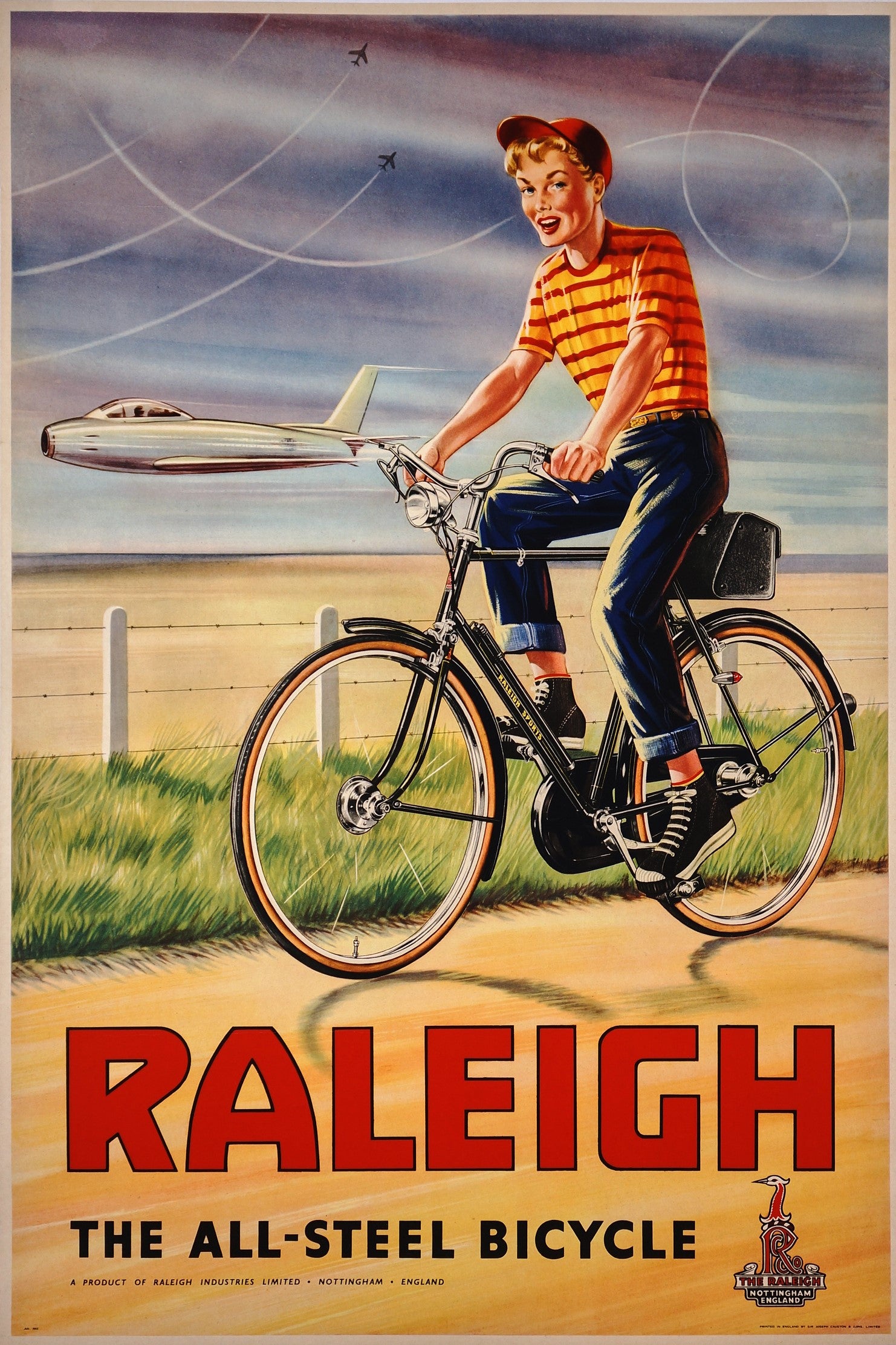 Raleigh the All-Steel Bicycle - Authentic Vintage Poster