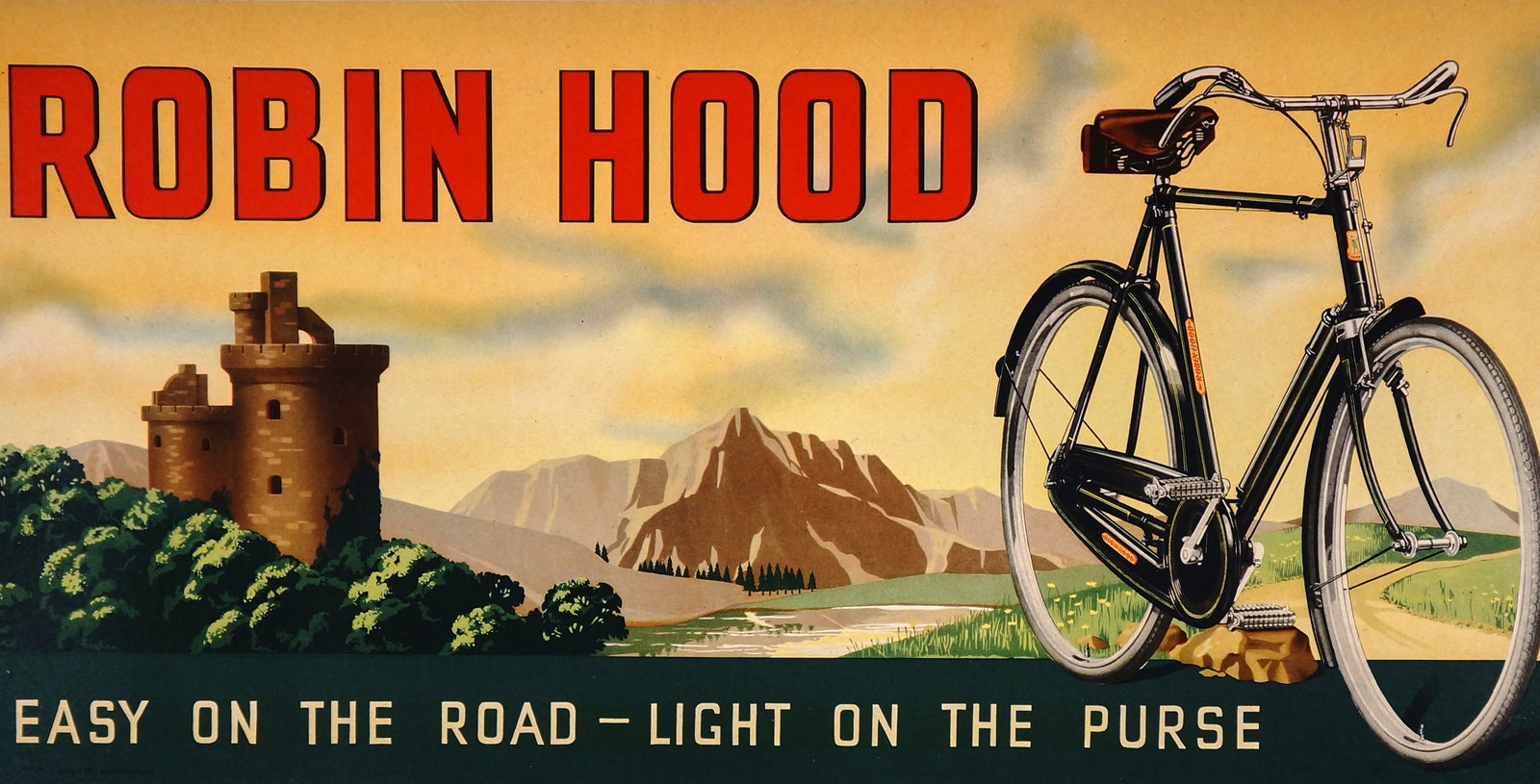 Raleigh Bicycles- Robin Hood - Authentic Vintage Poster