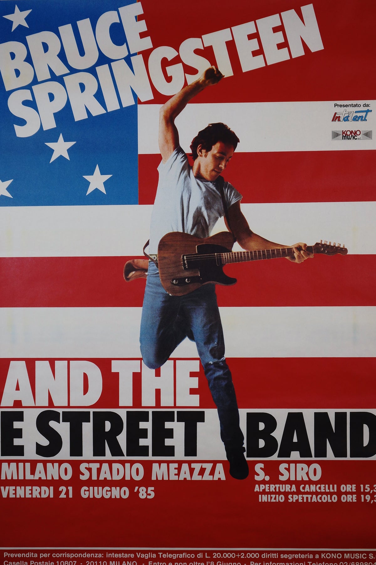 Bruce Springsteen, Milan - Authentic Vintage Poster