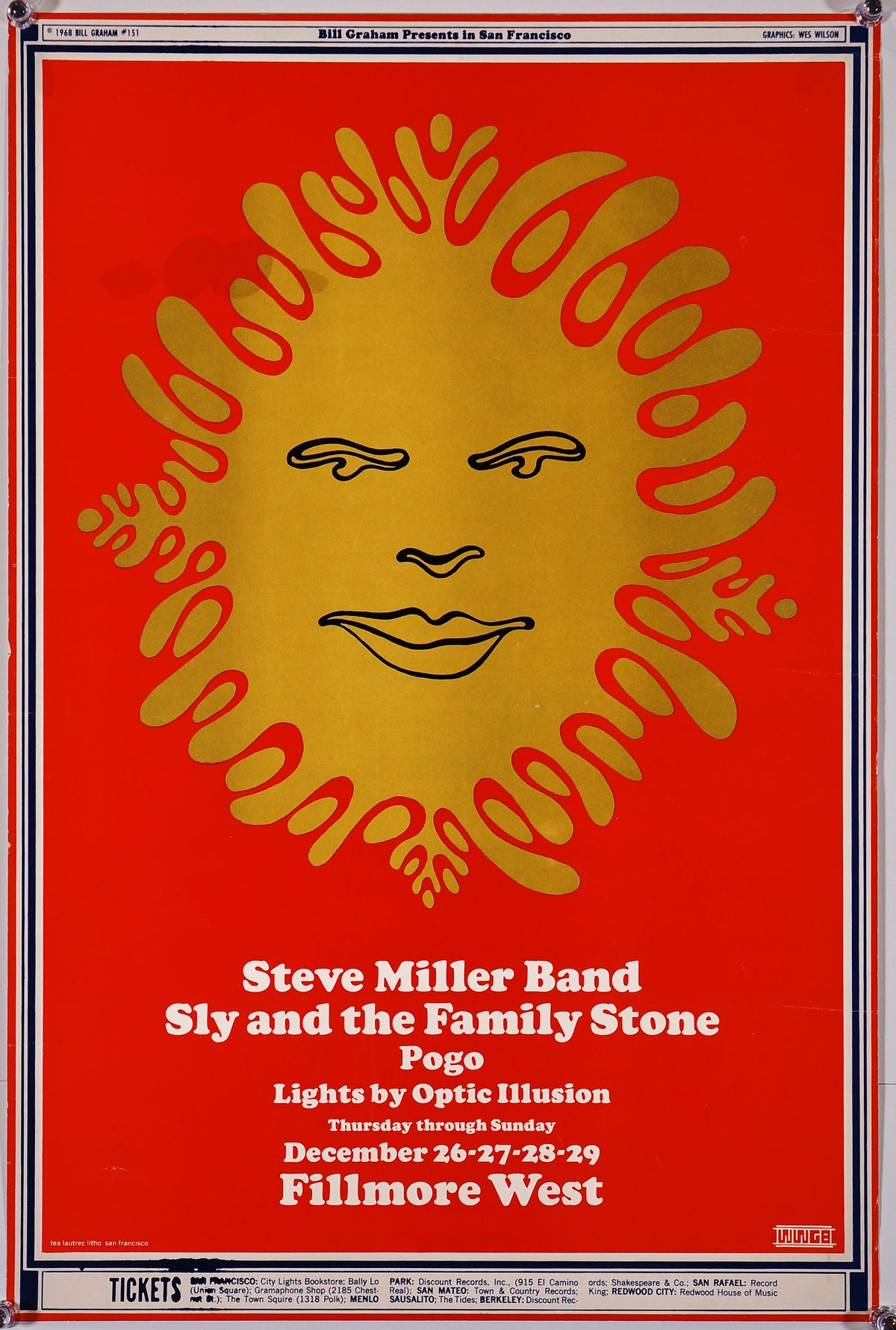Steve Miller Band, Sly &amp; The Family Stone - Authentic Vintage Poster