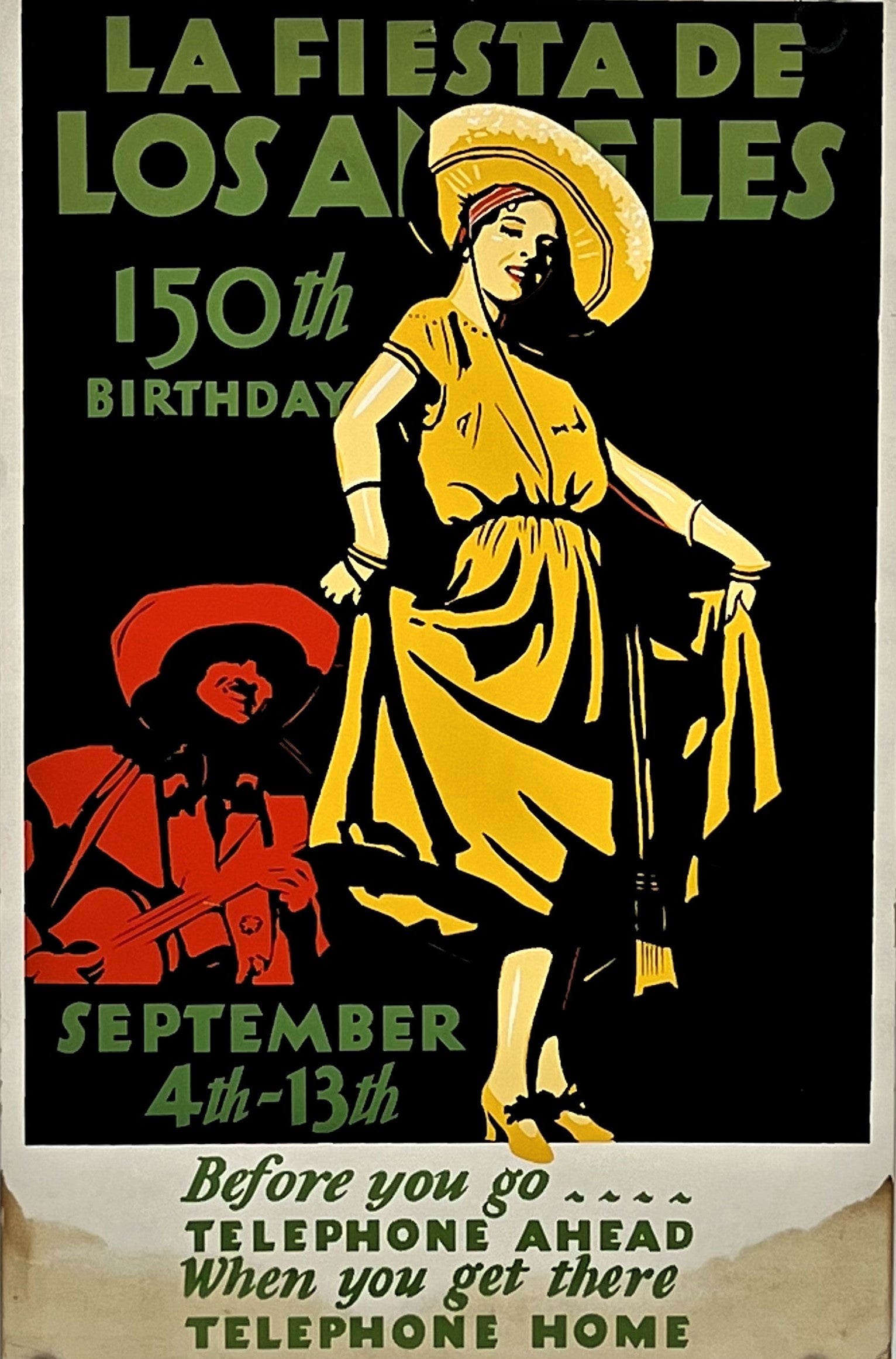 La Fiesta de Los Apostales - Authentic Vintage Window Card