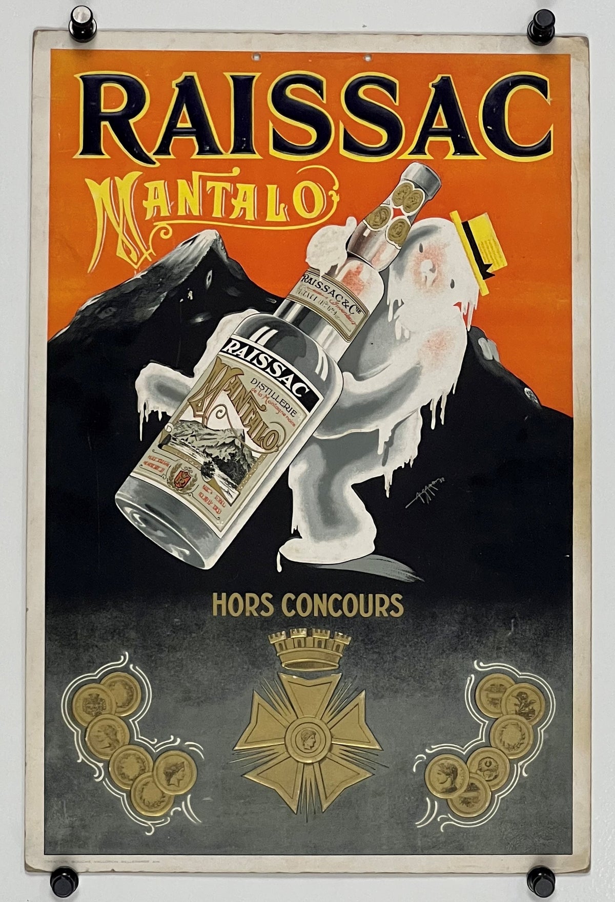 Mantalo-Raissac Alcohol (1932) - Authentic Vintage Window Card