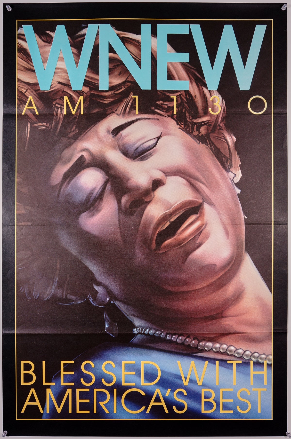 WNEW- Ella Fitzgerald - Authentic Vintage Poster