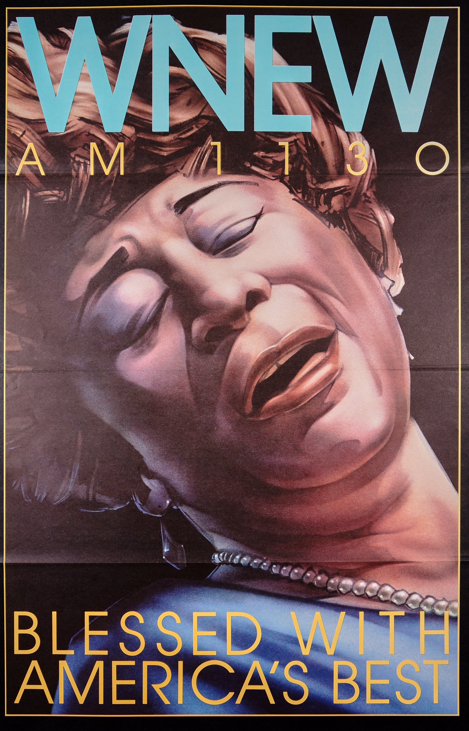 WNEW- Ella Fitzgerald - Authentic Vintage Poster