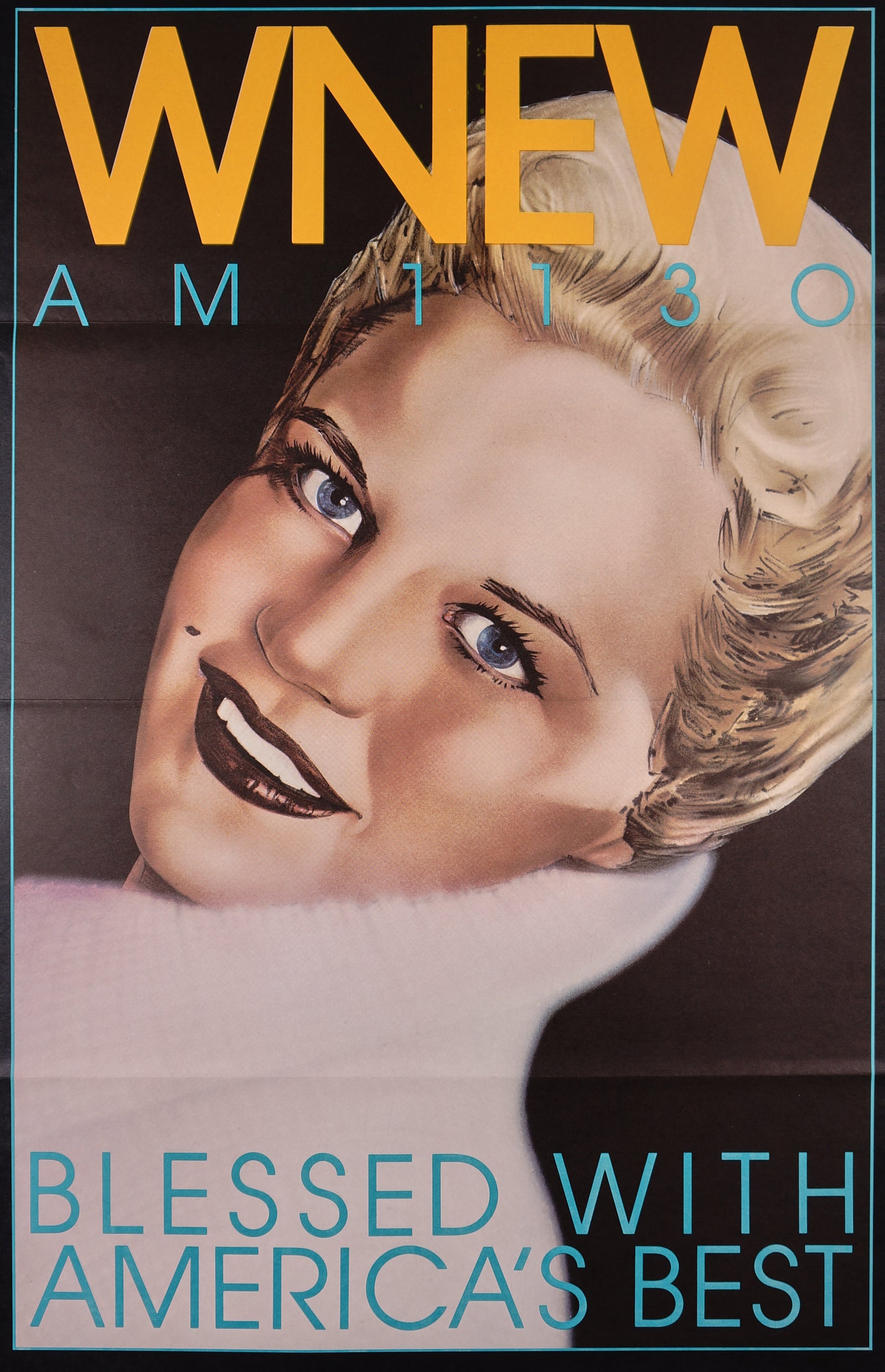 WNEW- Peggy Lee - Authentic Vintage Poster