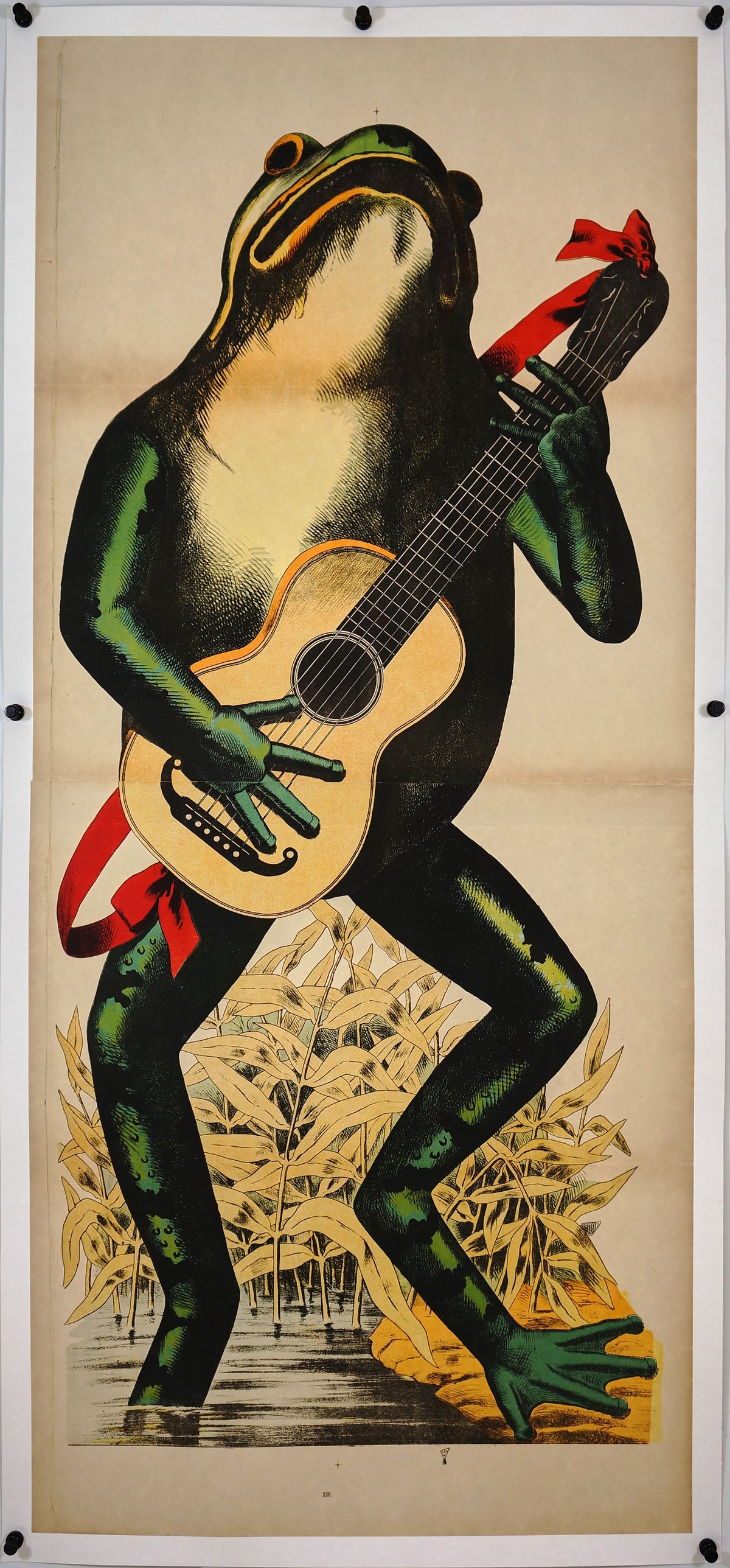 Wissembourg Frog with Guitar - Authentic Vintage Poster