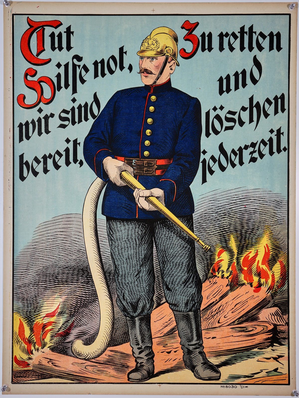 Wissembourg Firefighter No. 8030 - Authentic Vintage Poster