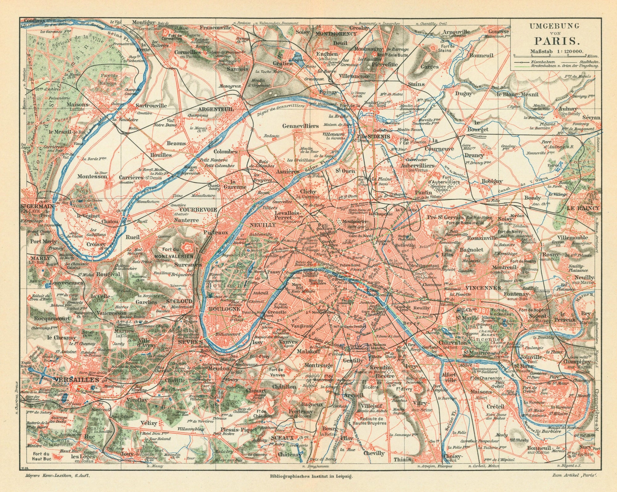 Paris, France- Antique Map - Authentic Vintage Antique Print