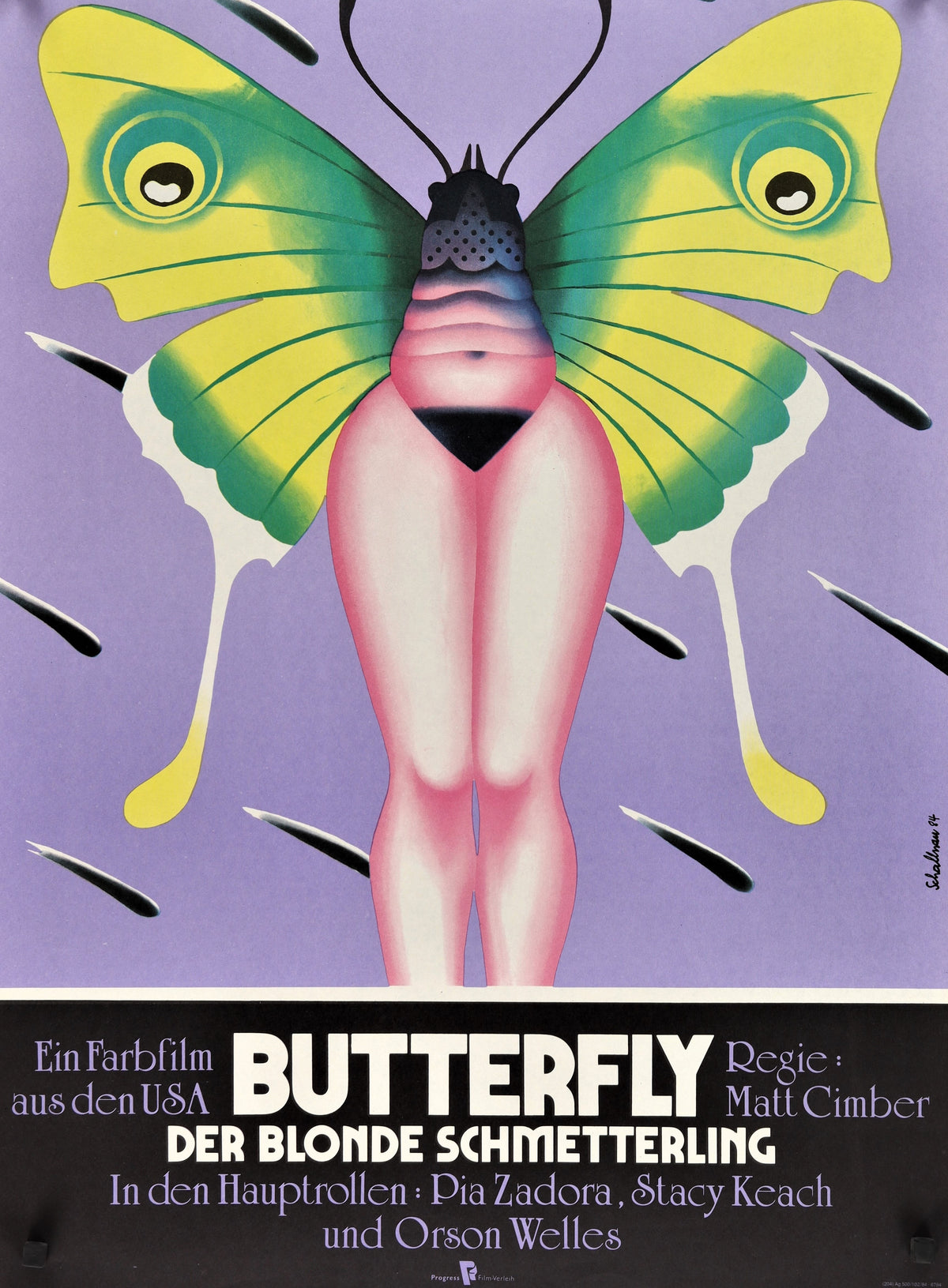 Butterfly- German - Authentic Vintage Poster