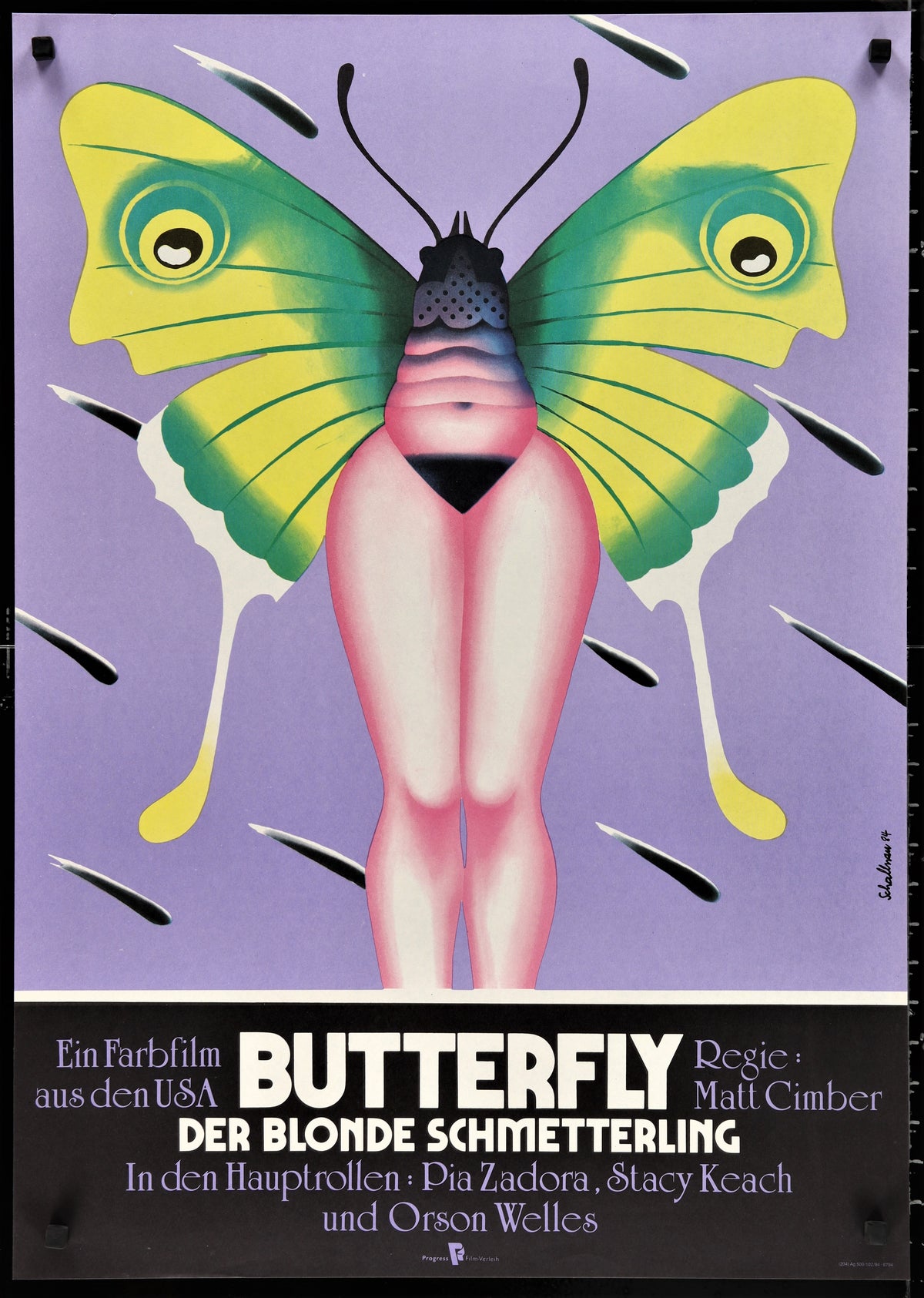 Butterfly- German - Authentic Vintage Poster