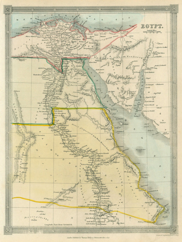 Ancient Egypt- Antique Map - Authentic Vintage Map