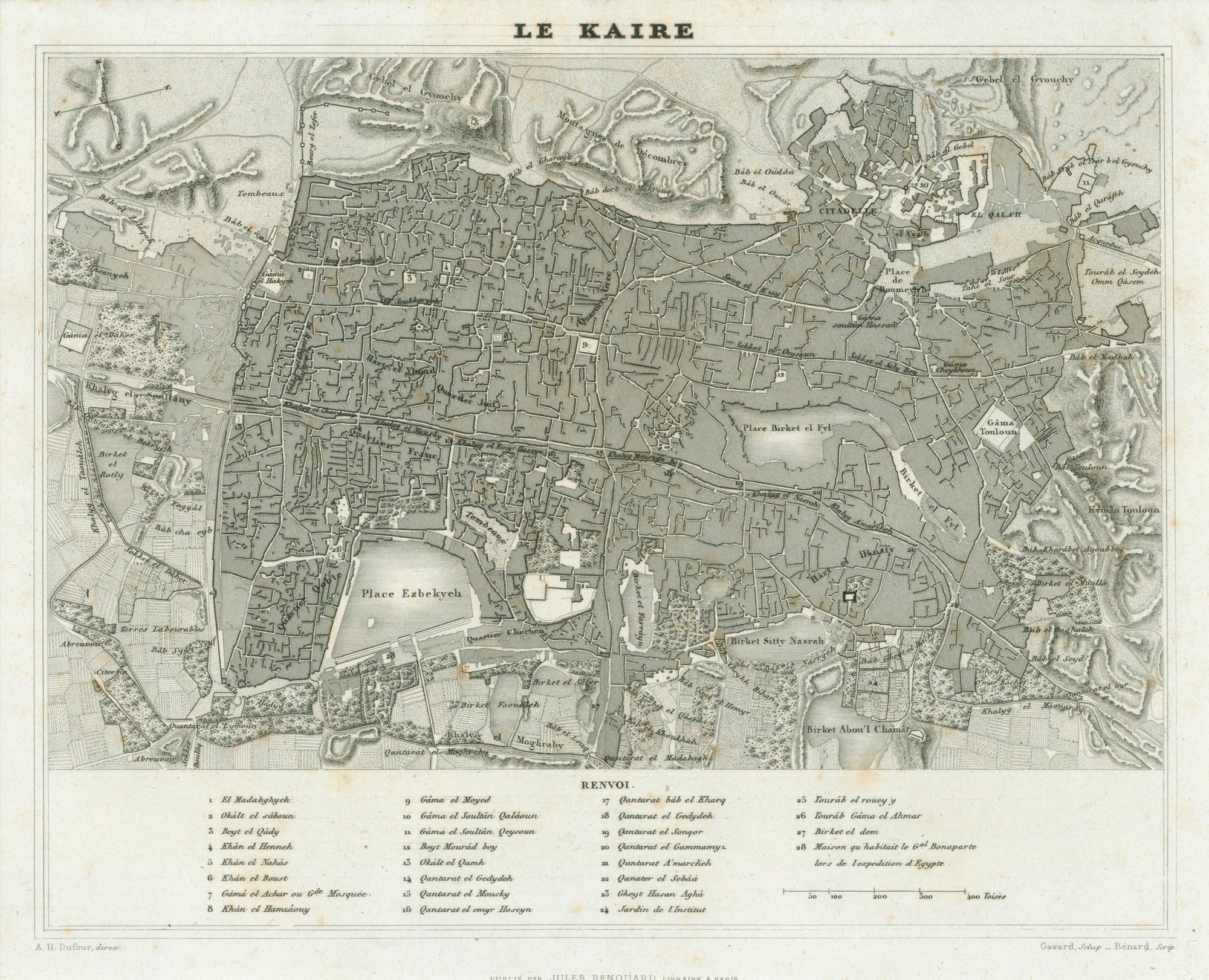 Egypt- Antique Map (1839) - Authentic Vintage Antique Print