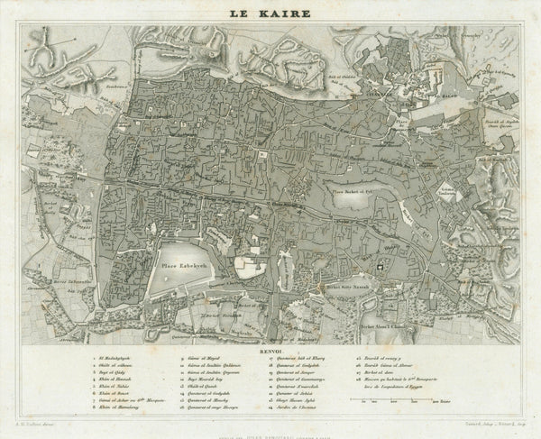 Cairo, Ancient Egypt- Antique Map - Authentic Vintage Map