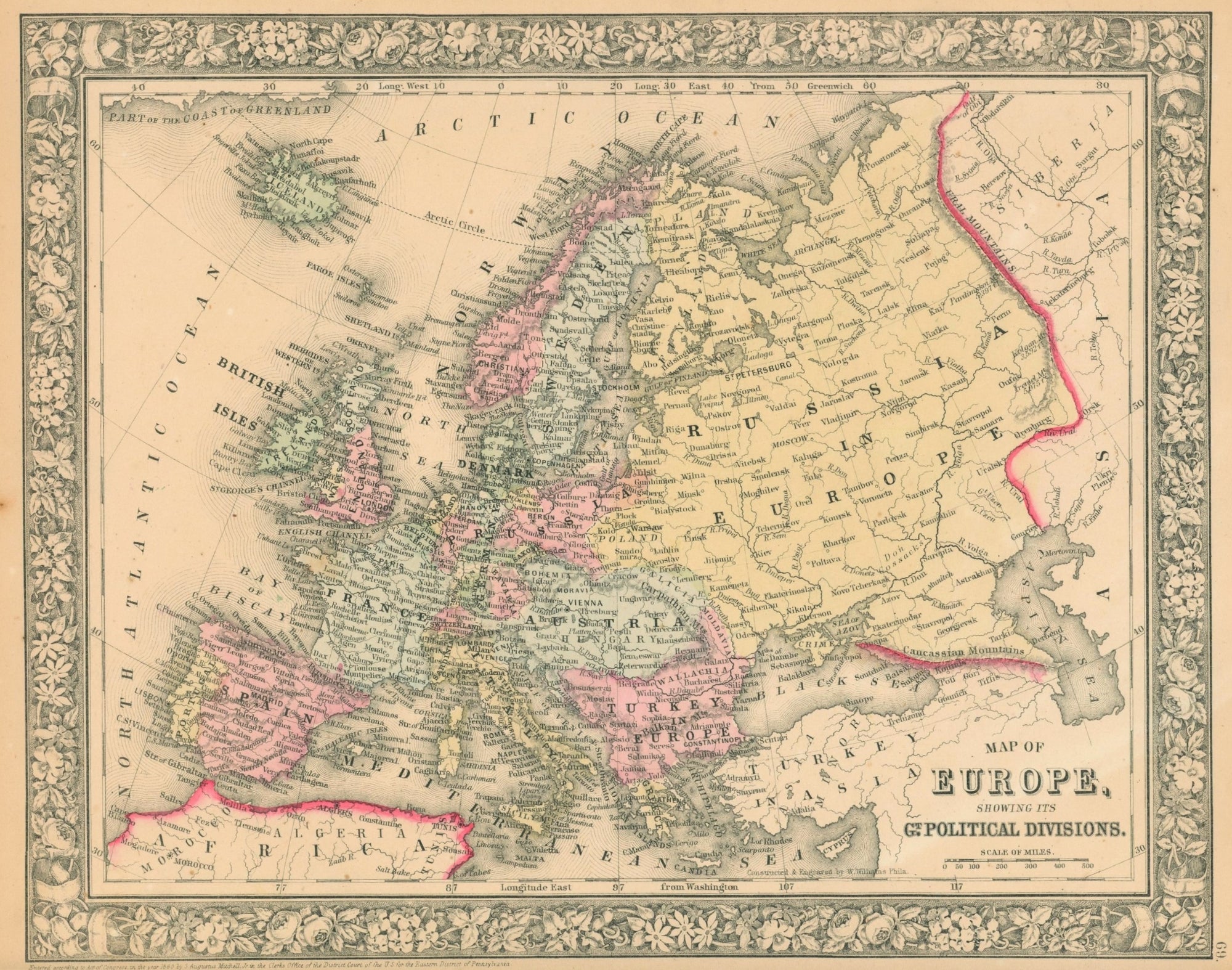 Europe- Antique Map - Authentic Vintage Poster