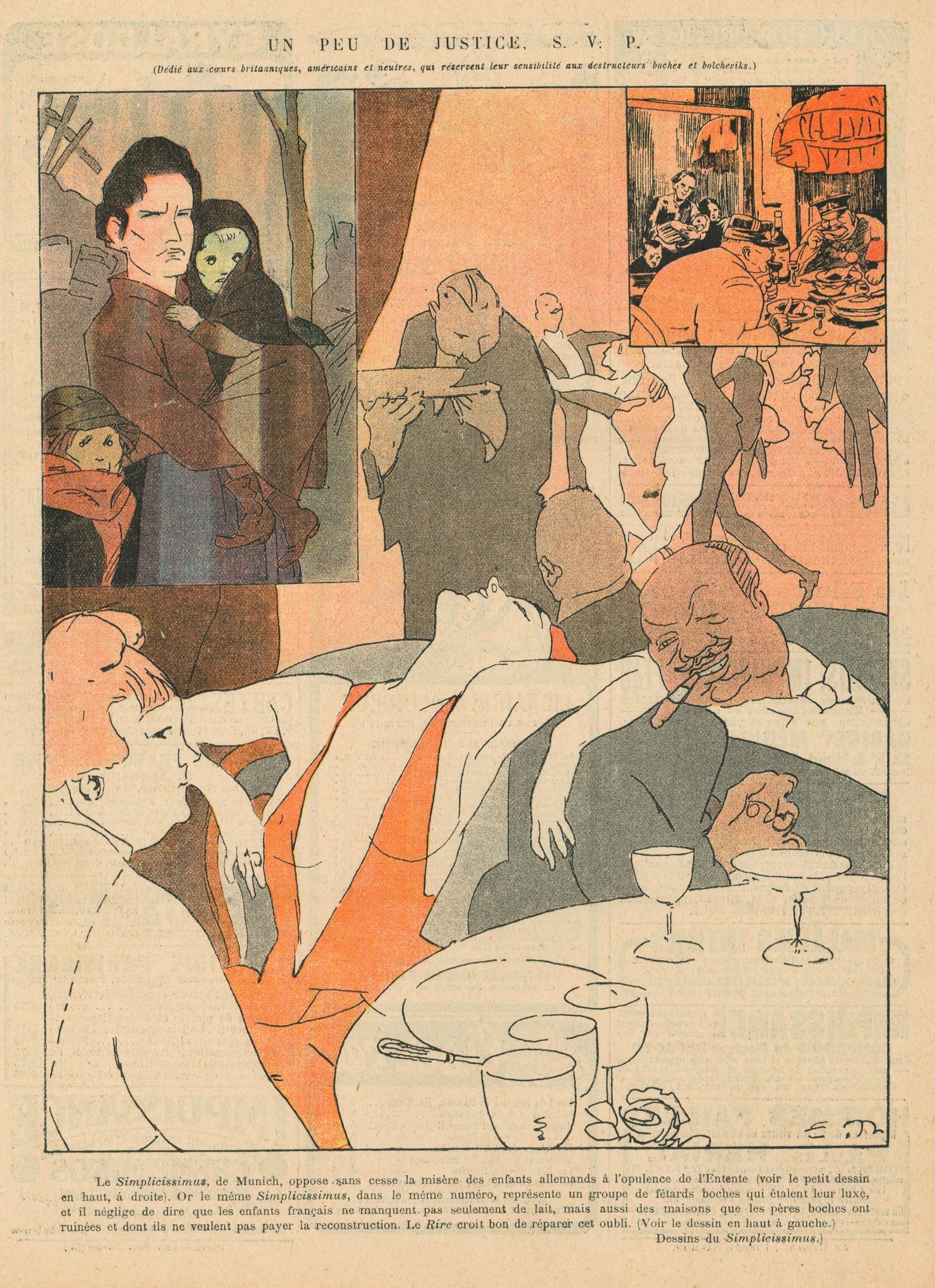 French Satirical Comic 13 - Authentic Vintage Antique Print