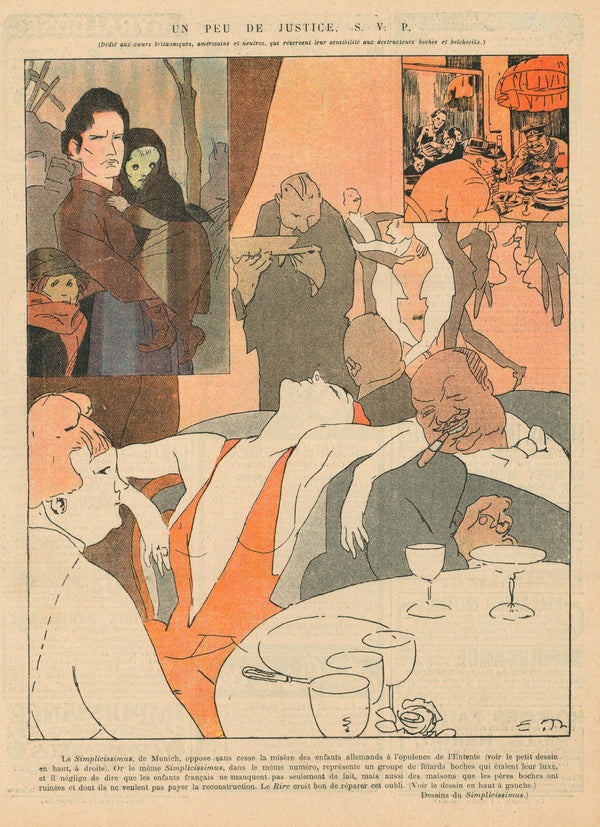 Simplicissimus- French Satirical Comic - Authentic Vintage Antique Print
