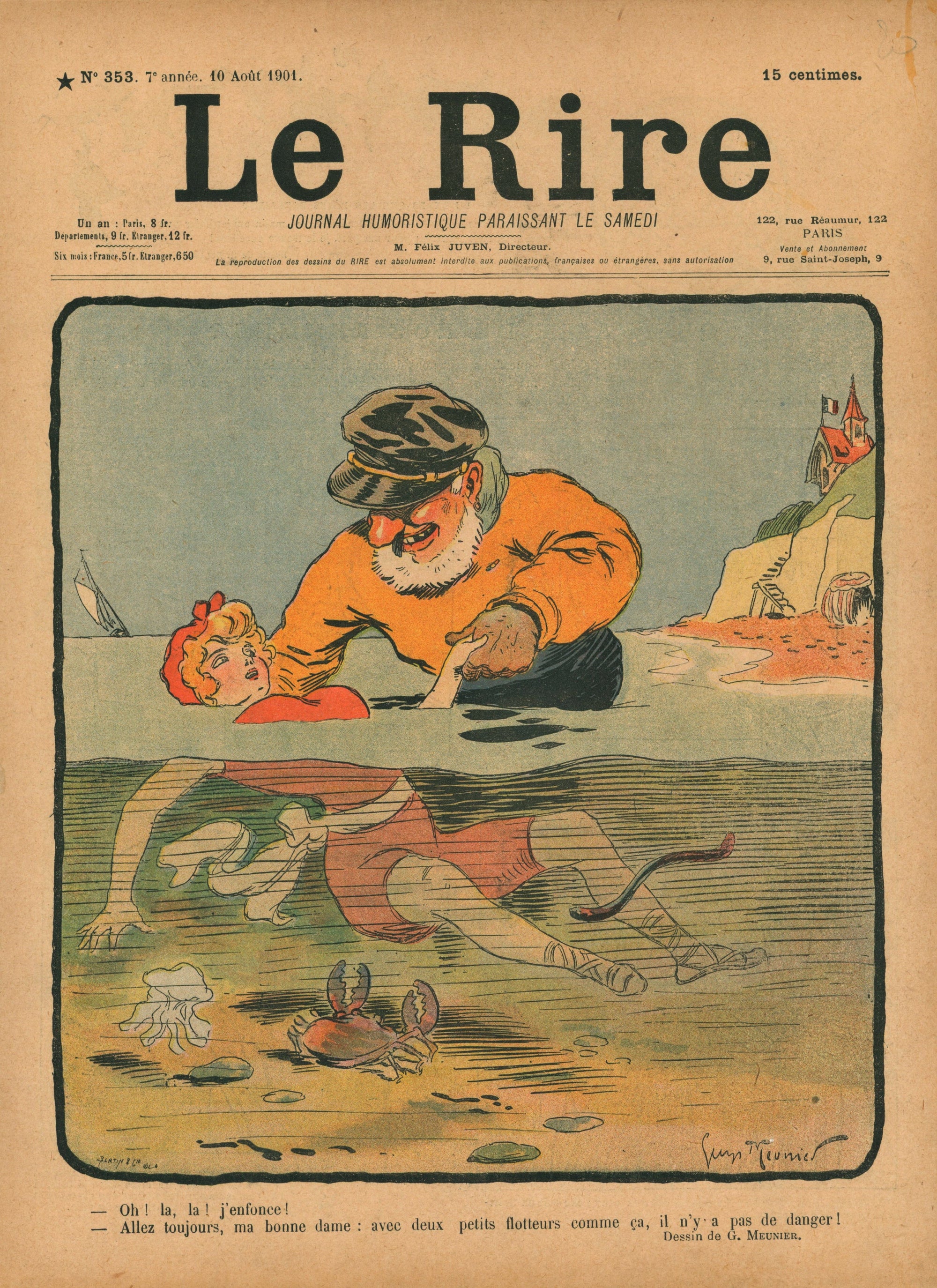 French Satirical Comic 16 - Authentic Vintage Antique Print