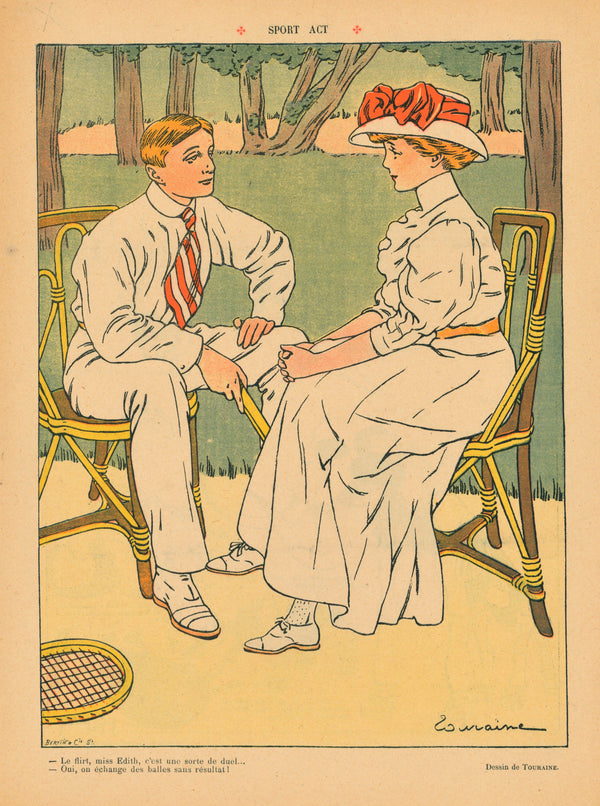 Sport Act- French Satirical Comic - Authentic Vintage Antique Print
