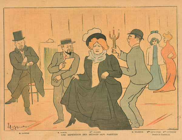 Dessin du Cappiello- French Satirical Comic - Authentic Vintage Antique Print