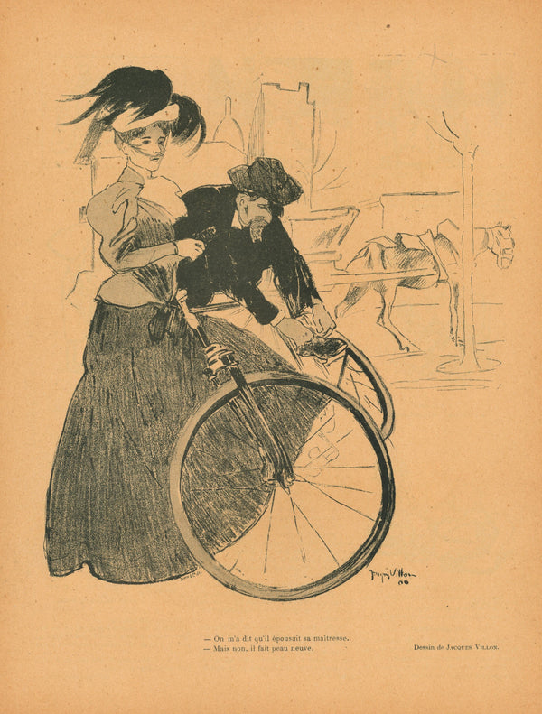 Le Cycliste- French Satirical Comic - Authentic Vintage Illustration