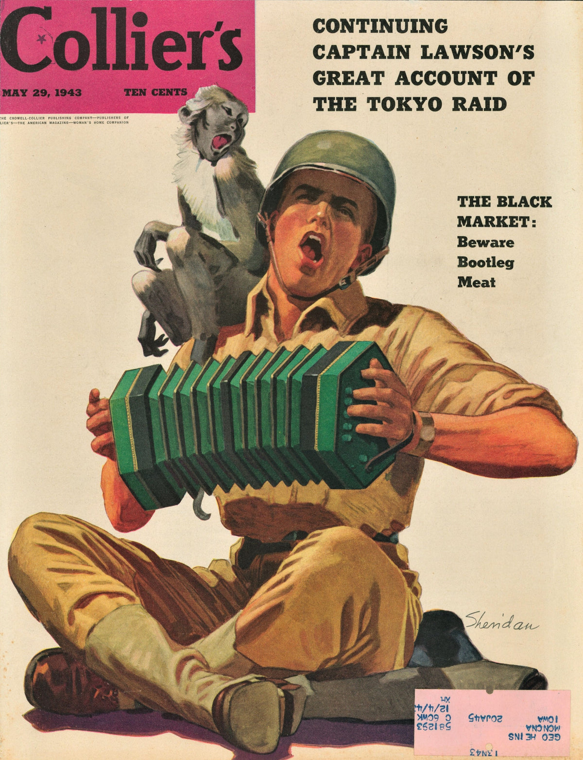 Tokyo Raid- Collier&#39;s Weekly - Authentic Vintage Antique Print