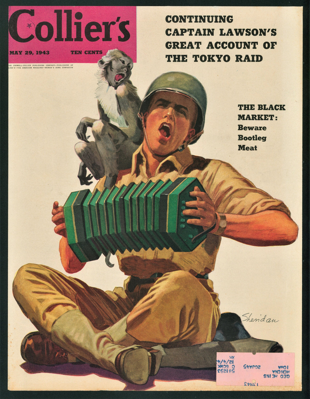 Tokyo Raid- Collier&#39;s Weekly - Authentic Vintage Antique Print