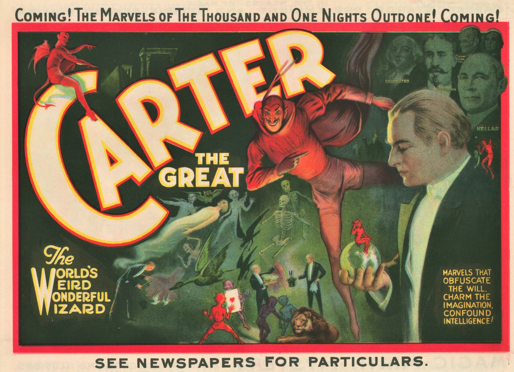 Carter The Great Original Vintage Stone Litho 4 Page Poster Brochure Circa 1926 - Authentic Vintage Poster