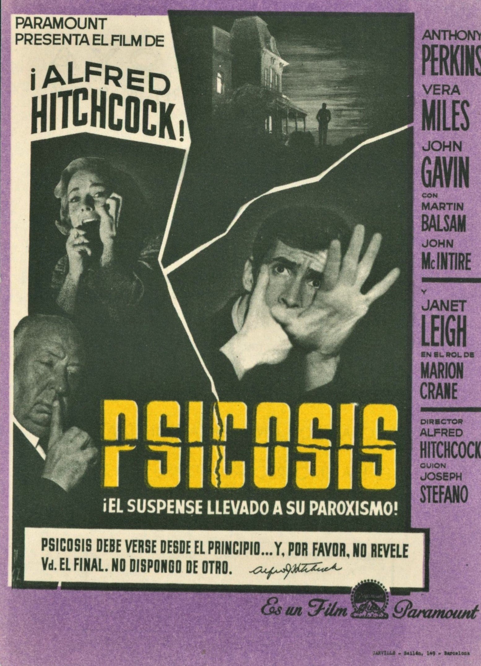 Psycho Spanish Herald - Authentic Vintage Antique Print