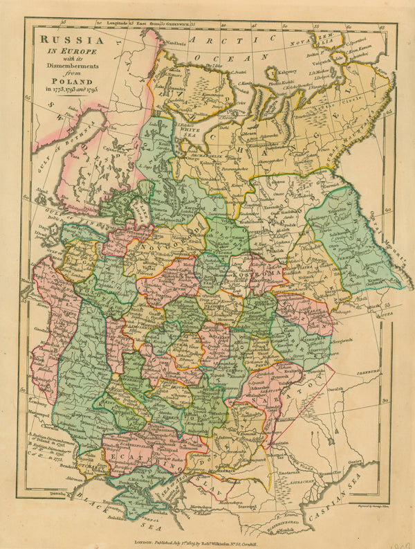 Russia- Antique Map - Authentic Vintage Map