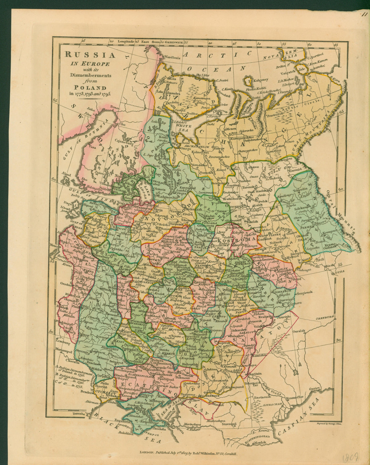 Russia- Antique Map - Authentic Vintage Antique Print