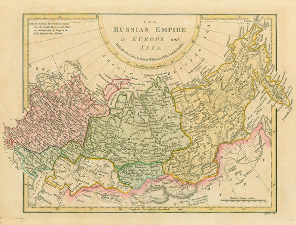 Russian Empire- Antique Map - Authentic Vintage Map