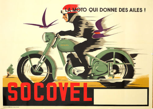 Socovel Motorcycle ad - Authentic Vintage Poster