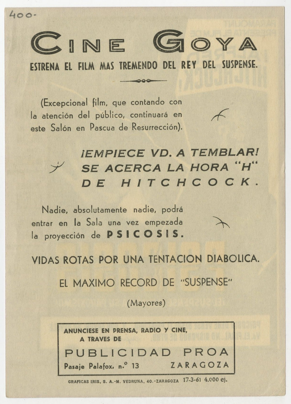 Psycho Spanish Herald - Authentic Vintage Antique Print