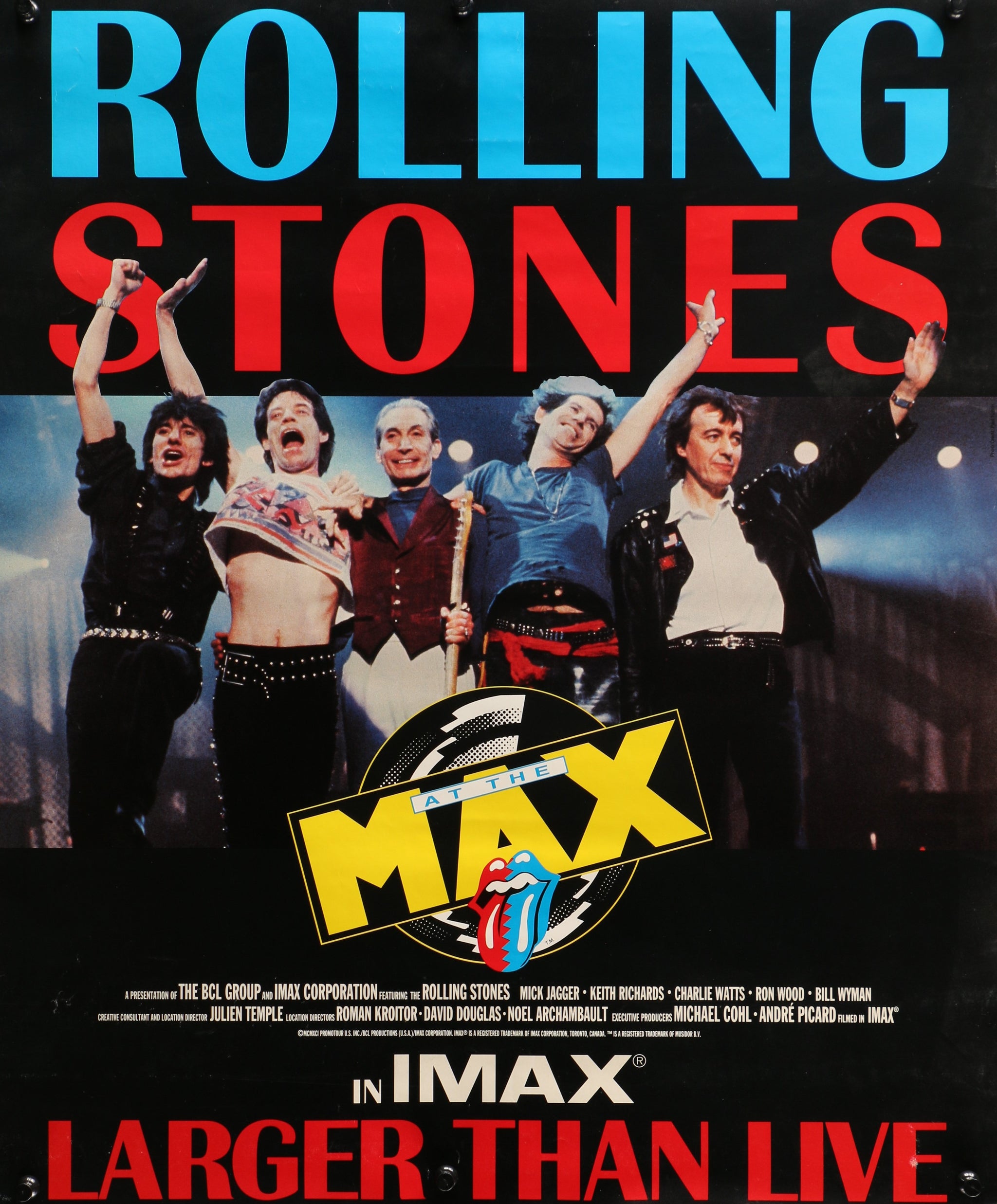 The Rolling Stones 超大判ツアーポスター Rolling Stones- IMAX Larger than Live- Original Vintage Poster
