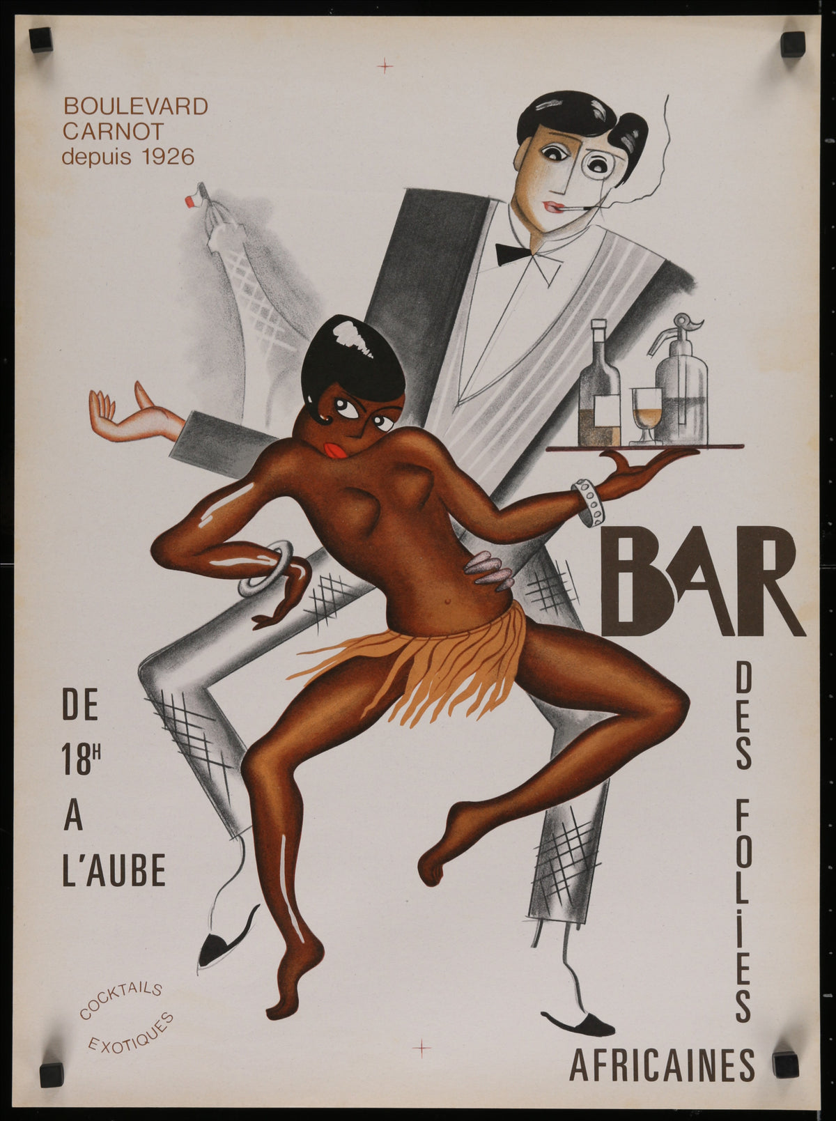 Bar Des Folies Africaines - Authentic Vintage Poster