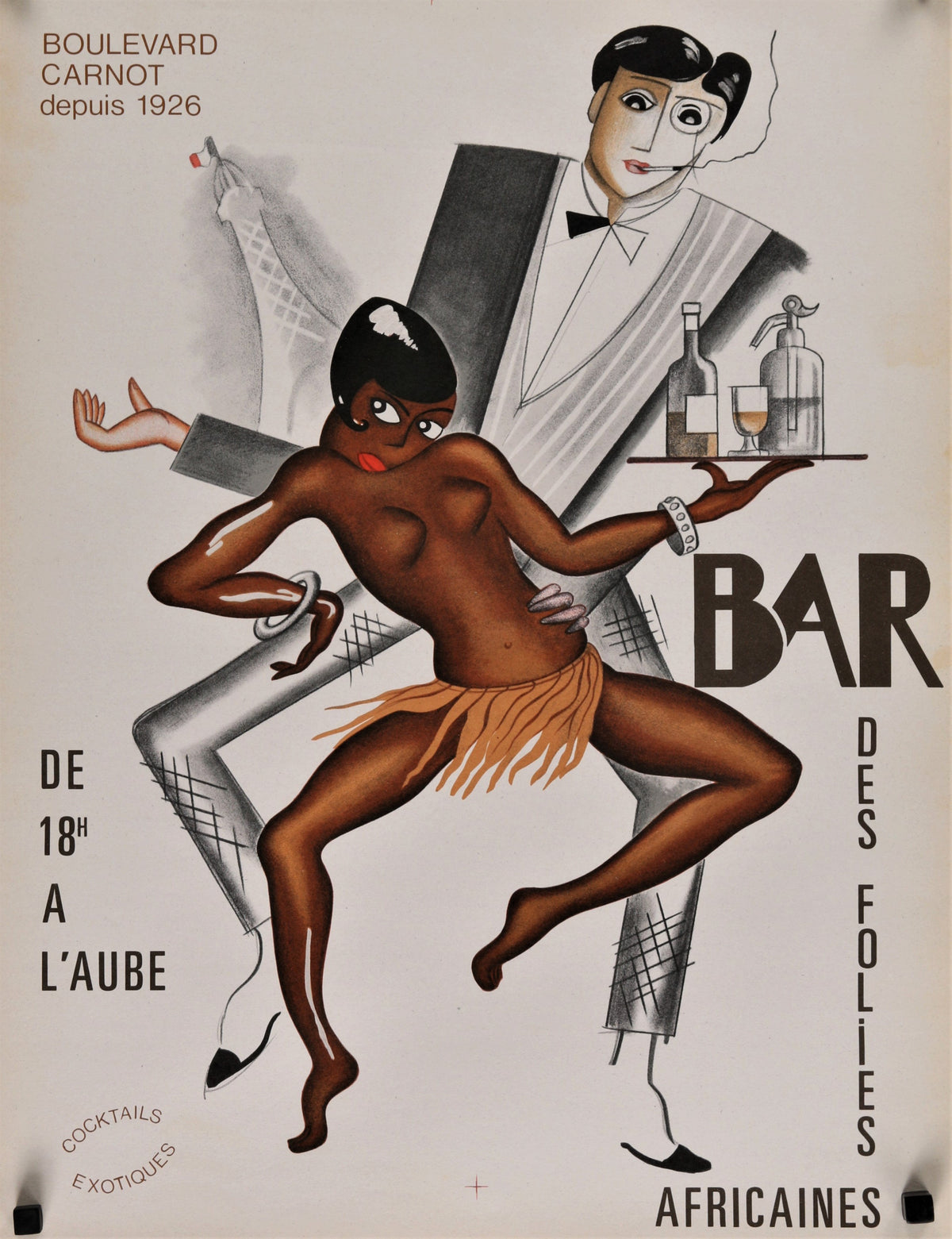 Bar Des Folies Africaines - Authentic Vintage Poster