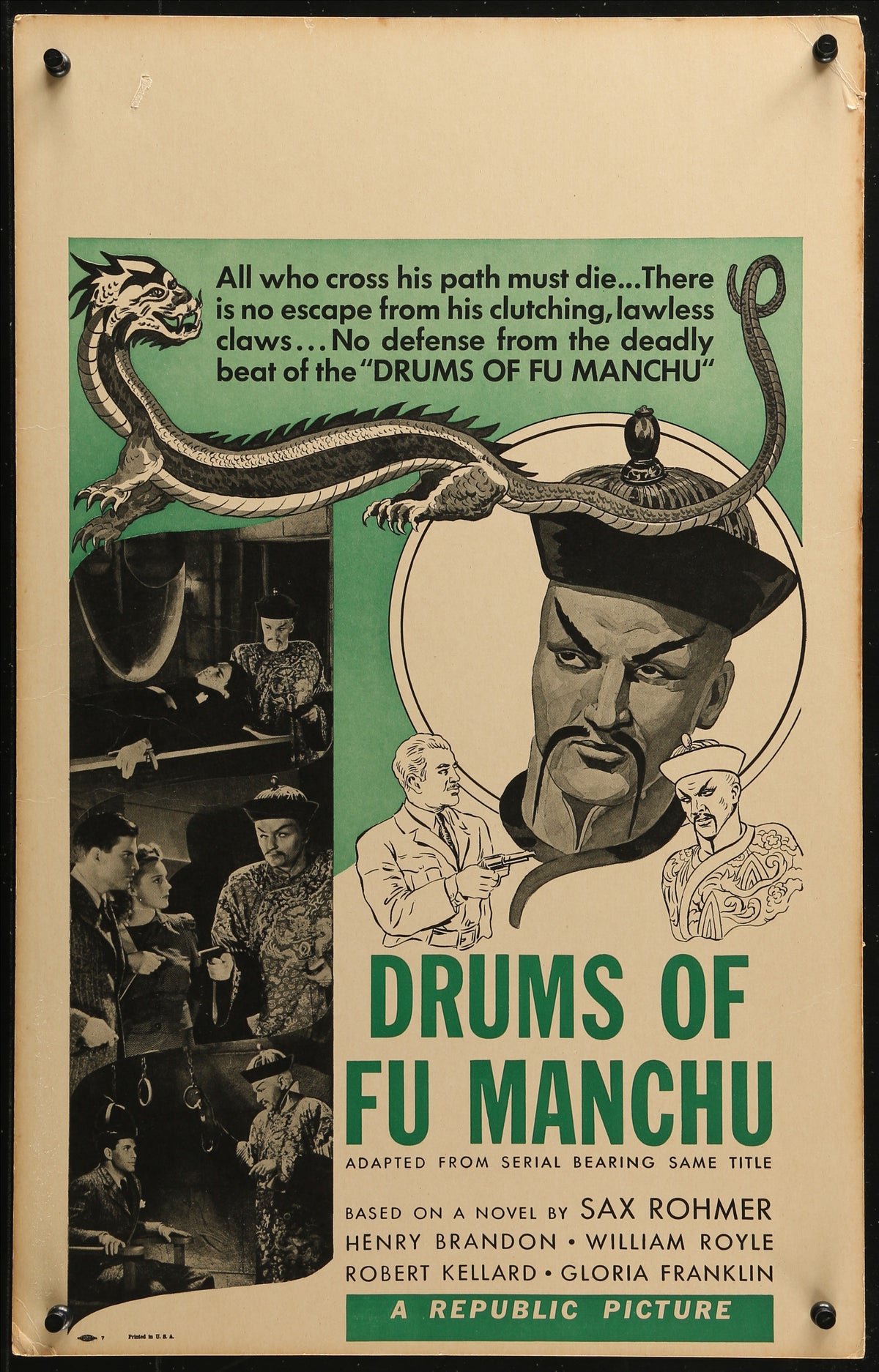 Drums of Fu Manchu - Authentic Vintage Poster